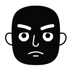 Scowling cartoon face icon conveying strong negative emotion and disapproval perfect for communication apps and social media posts