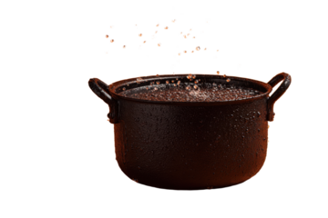 Large Black Cauldron with Bubbling Potion for Halloween Design Elements