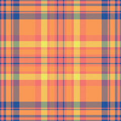 Stage pattern texture textile, line tartan seamless check. African fabric background vector plaid in orange and red colors.