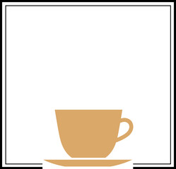 Simple coffee cup illustration on white background, minimalist design