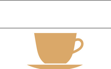Simple coffee cup and saucer illustration, minimalist design, beverage icon