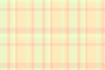 Front check vector texture, guy seamless pattern background. Primary tartan fabric plaid textile in light and peach puff colors.