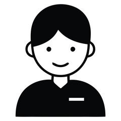 Friendly smiling person avatar icon, representing a user profile or online identity in a clear, modern style