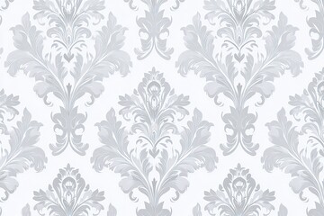 Fototapeta premium Elegant Gray and White Floral Damask Pattern Background for Textile and Wallpaper Design