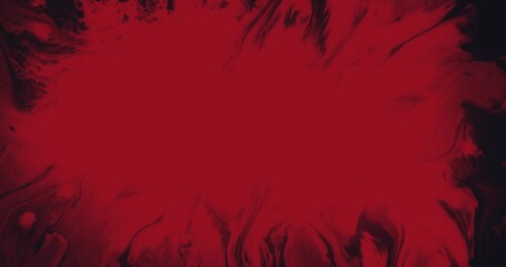 Paint flow. Pour liquid. Defocused red and black color chemical emulsion water texture blotch spreading on creative abstract background. - Powered by Adobe