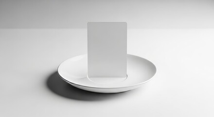 Minimalist Presentation - White Card on Plate for Mockup.