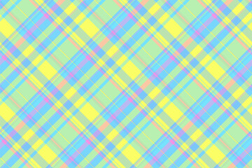 Cut out seamless plaid fabric, livingroom texture textile check. Performance pattern vector background tartan in light and cyan colors.