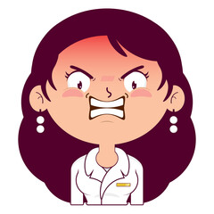 business or receptionist woman crying face cartoon cute