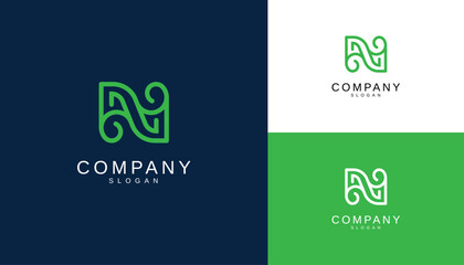 Letter N logo design template. Monogram N logo icon	
