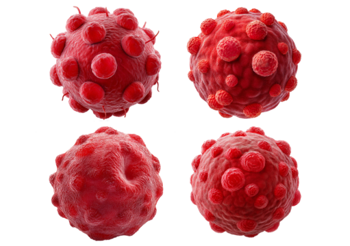 Set Cancer Cells isolated on a transparent or white background