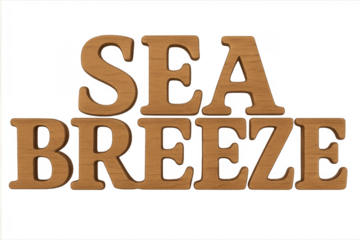 Sea breeze text made from wooden letters
