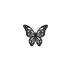 Black butterfly design isolated on white background for decorative purposes