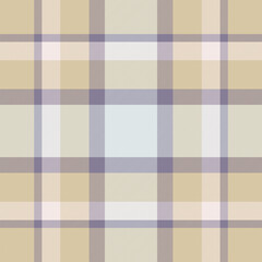 Handmade fabric tartan background, summer check textile plaid. Magazine texture pattern seamless vector in light and pastel colors.