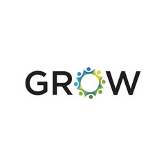 Grow logo design vector icon