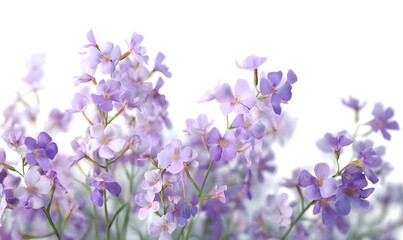 Fototapeta premium soft lavender flowers blooming downward with gentle curved stems, delicate translucent petals