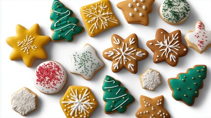 Beautiful Christmas cookies with colorful icing and intricate designs, festive holiday treats perfect for seasonal celebrations and holiday baking traditions