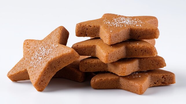 Delicious homemade star-shaped cookies with golden brown crust, perfect for festive treats, holiday celebrations, bakery displays, and gourmet snack options
