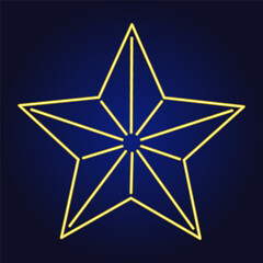 Neon Christmas star icon vector illustration.