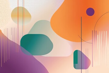 Vibrant abstract shapes in a harmonious blend of colors create an energetic and dynamic background suitable for various design projects aiming for a modern aesthetic.
