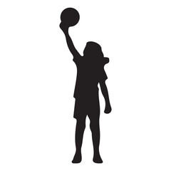 Child Silhouette with Ball
