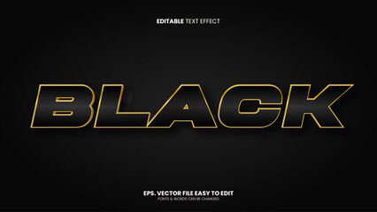 Black editable text effect
