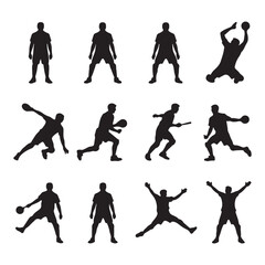 Handball Silhouette Action Poses Illustration
