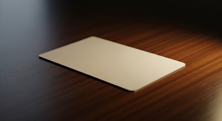 Minimalist Business Card Mockup on a Wooden Surface.