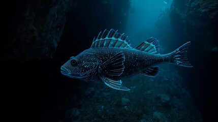Sea Turtle Gliding in Blue Ocean Graceful Marine Reptile