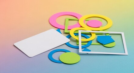 Colorful Geometric Shapes on Gradient Background for Creative Design.