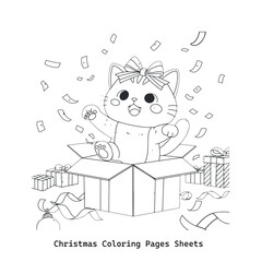 Cute Christmas coloring page line art