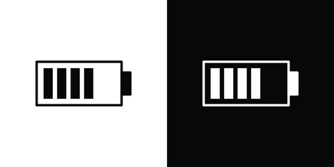 Battery icon, outline vector sign, linear and solid style. vector symbol on white background