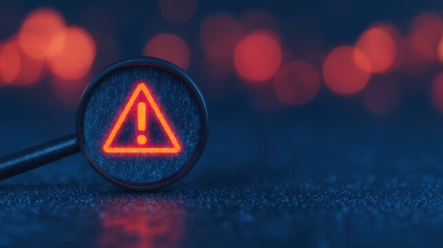 Urgent cybersecurity warning magnifying glass over security standards in digital environment - Powered by Adobe