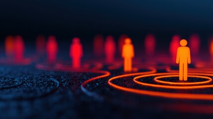 Modern teamwork concept miniature people connected by gl standard in a digital environment