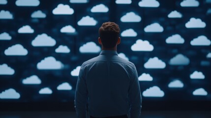 Businessman engaging with saas standards in a cloud-based environment a modern approach to software as a service