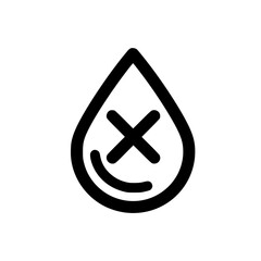 Obraz premium Droplet icon with cross symbol inside representing caution medical alert and clean graphic design