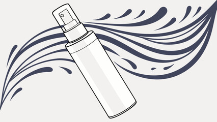 Spray bottle mockup design for product presentation and advertising with liquid splash effect vector art