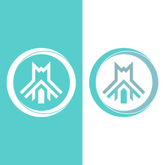 Modern geometric M house mark design