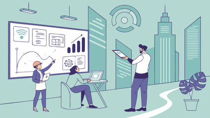 Business meeting data analysis presentation collaboration team strategy project management success growth chart
