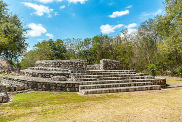 Ruins of the former Mayan city of Edzna, Campeche, Mexico