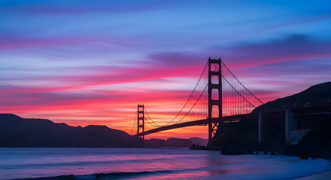 Golden Gate Bridge at twilight