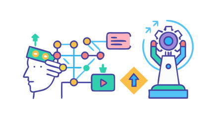 Artificial intelligence brain machine learning neural network automation technology concept design