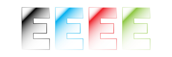 Obraz premium Clean style design of letter e outline with colorful effect on transparent backdrop