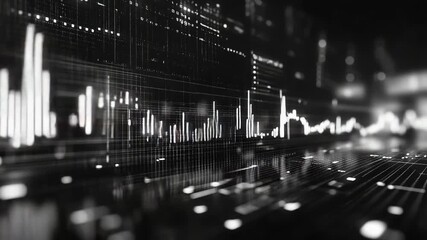 Digital data analysis presenting financial graph technology - Powered by Adobe