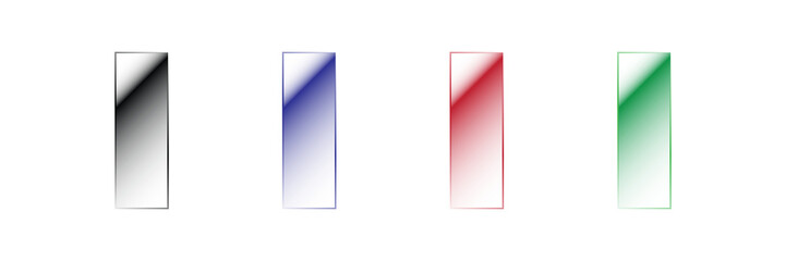 Letter h line corner edge design in black blue red green on transparent picture