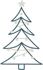 Abstract Christmas tree with cool tone colors. Merry Christmas and Happy New Year. Illustration concepts for background, card, banner, marketing material.