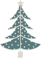 Abstract Christmas tree with cool tone colors. Merry Christmas and Happy New Year. Illustration concepts for background, card, banner, marketing material.