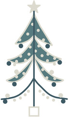 Abstract Christmas tree with cool tone colors. Merry Christmas and Happy New Year. Illustration concepts for background, card, banner, marketing material.