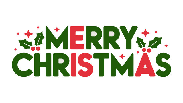 Holiday Greetings: A festive, eye-catching holiday greeting design featuring a merry christmas sign with seasonal symbols, perfect for conveying warm wishes and holiday cheer.