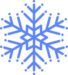 Flat Illustration of Intricate Winter Blue Snowflakes