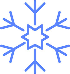 Flat Illustration of Intricate Winter Blue Snowflakes